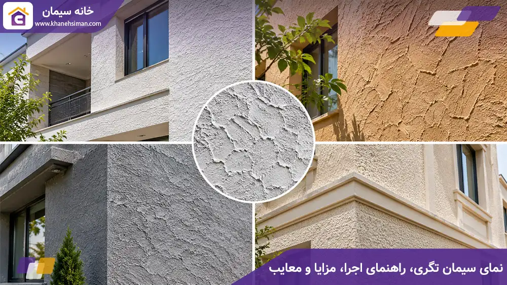 نمای سیمان تگری؛ انواع رنگی، سفید، خاکستری، درشت دانه و ریز دانه