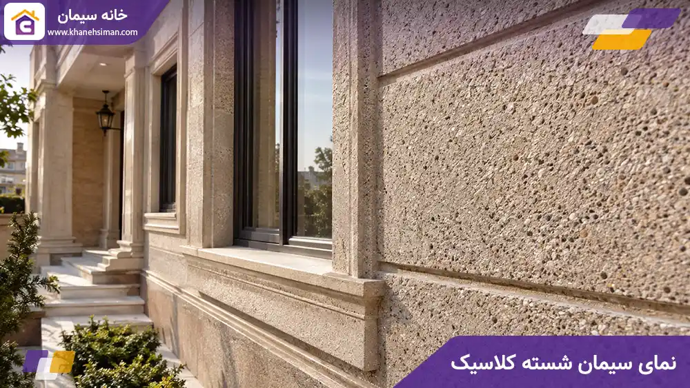 نمای سیمان شسته کلاسیک