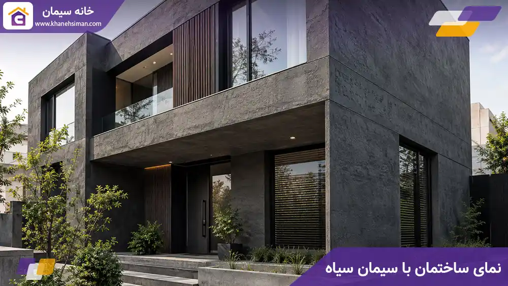 نمای ساختمان با سیمان سیاه